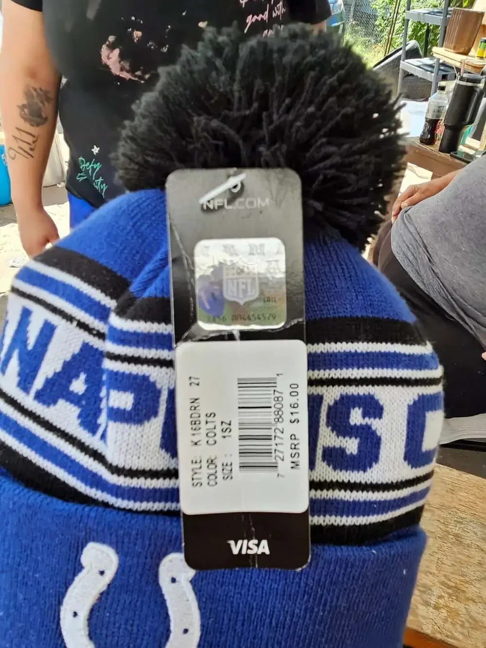 Indianapolis Colts NFL Youth Cuffed Knit Pom Beanie